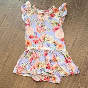 Posh Peanut Floral onesie Dress